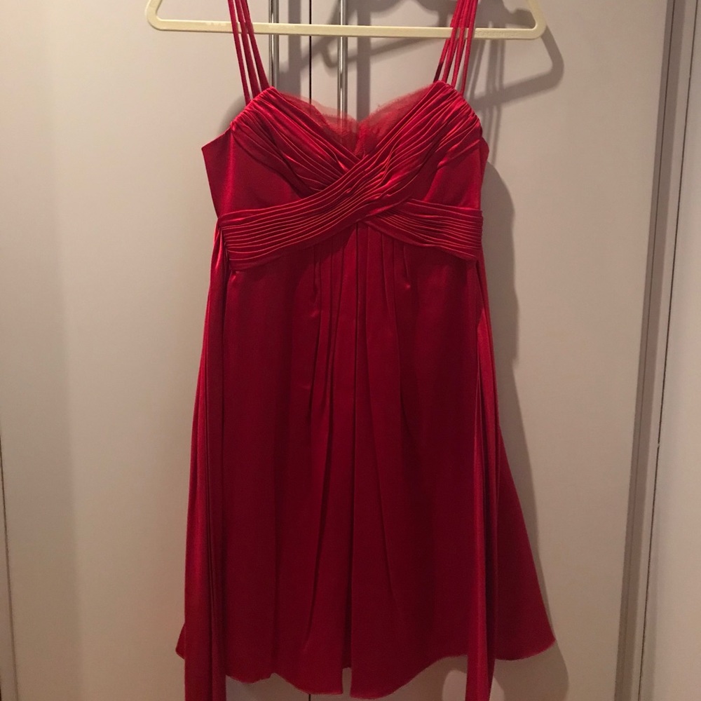 Marc Bouwer Red Silk Mini Dress Size 0 - NEW